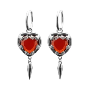Claw Heart Big Örhängen, Silver