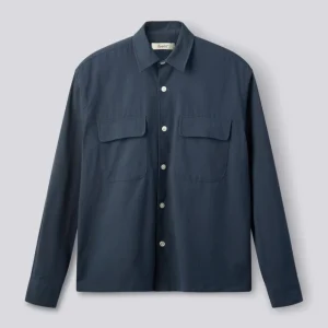 Lunar Textured Overshirt, Navy