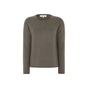 SRMarla O-neck Knit Roll Edge, Canteen Melange