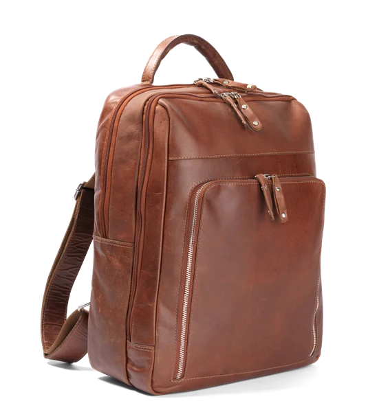 Dataryggsäck i Stilrent Skinn 15,6"