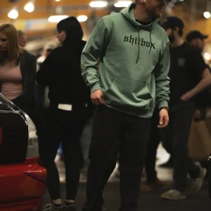 “Shitbox” Hoodie – Fern / Svart